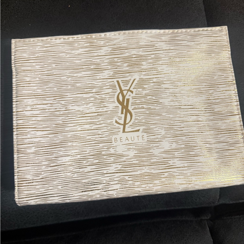 Yves Saint Laurent Gold and Cream Cosmetic Bag